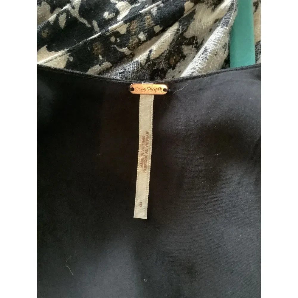 Free People Size 6 Mockingbird Black Clove Floral Mini Dress $128 New - Picture 7 of 9